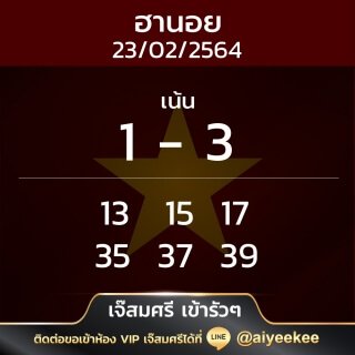 แนวทางหวยฮานอยพิเศษ 23/02/64