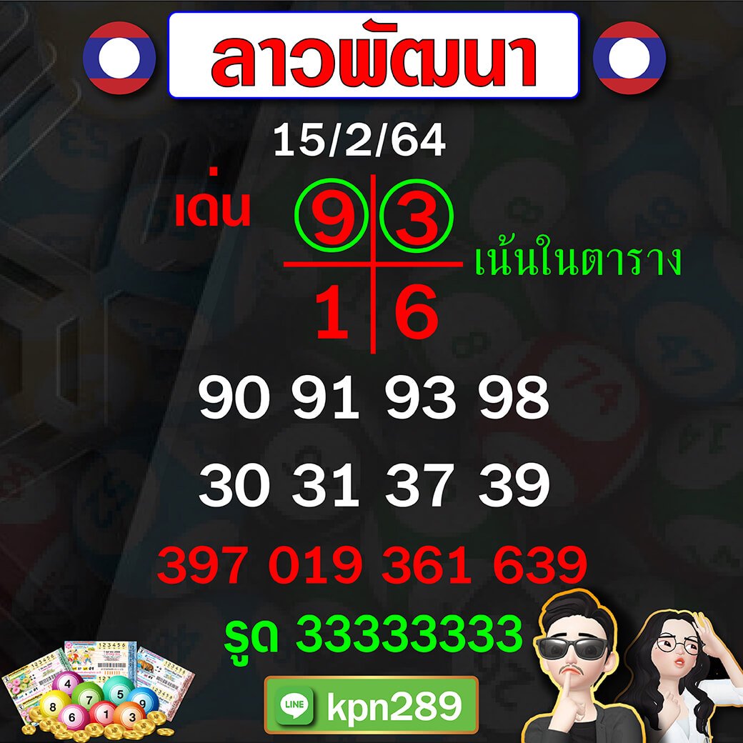 แนวทางหวยลาวพัฒนา 15/02/64