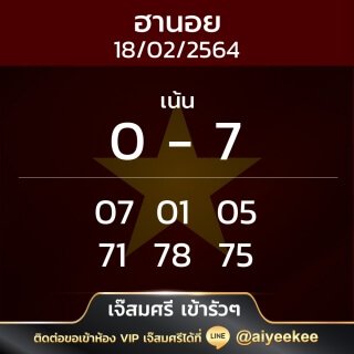 แนวทางหวยฮานอย เจ้สมศรี 18/02/64
