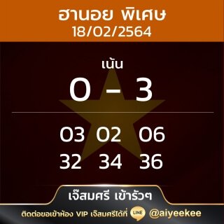 แนวทางหวยฮานอยพิเศษ 18/02/64