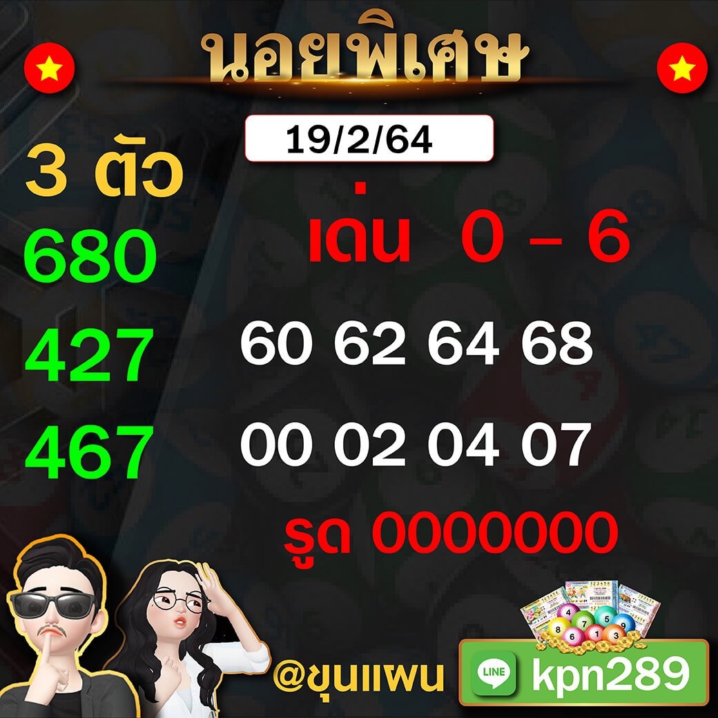 หวยขุนแผน 19/02/64