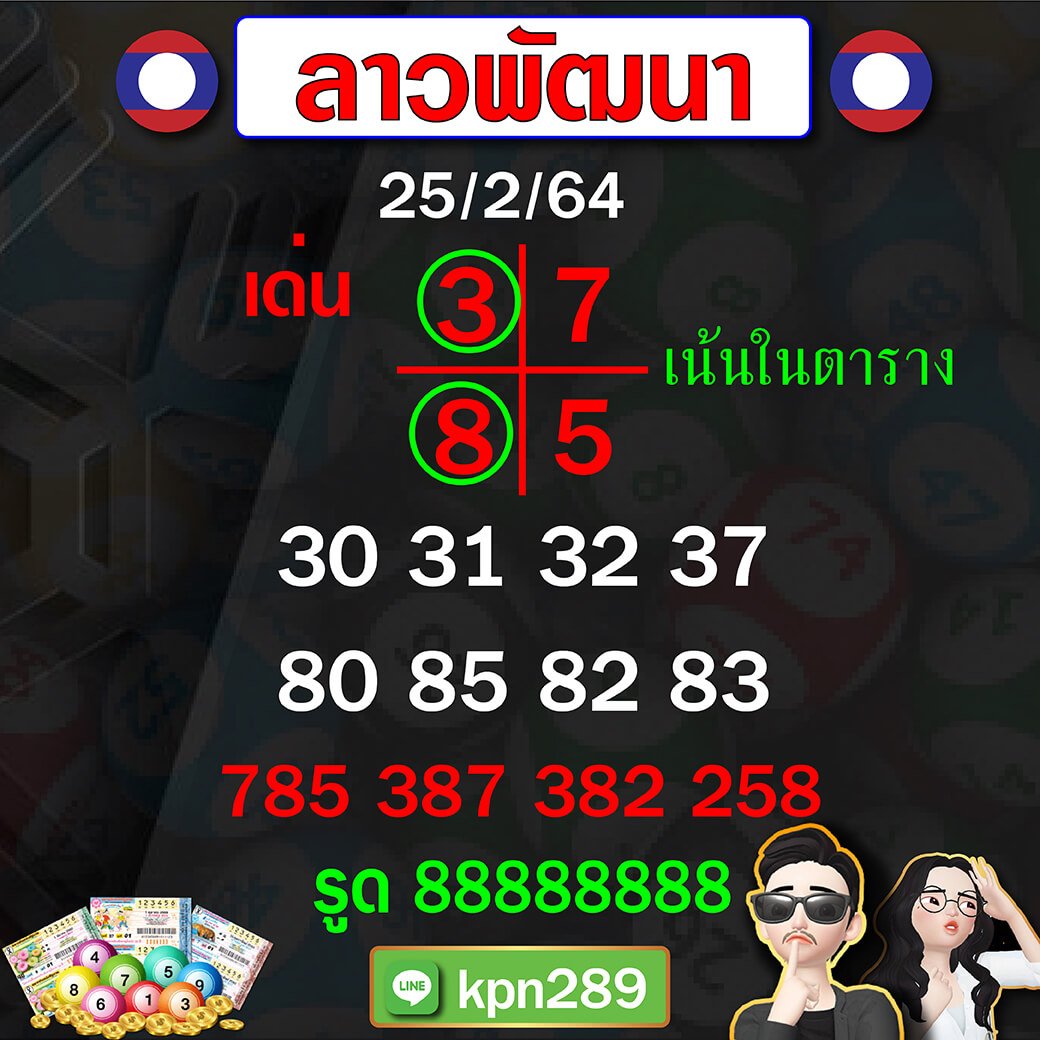 หวยลาวพัฒนา25/02/64