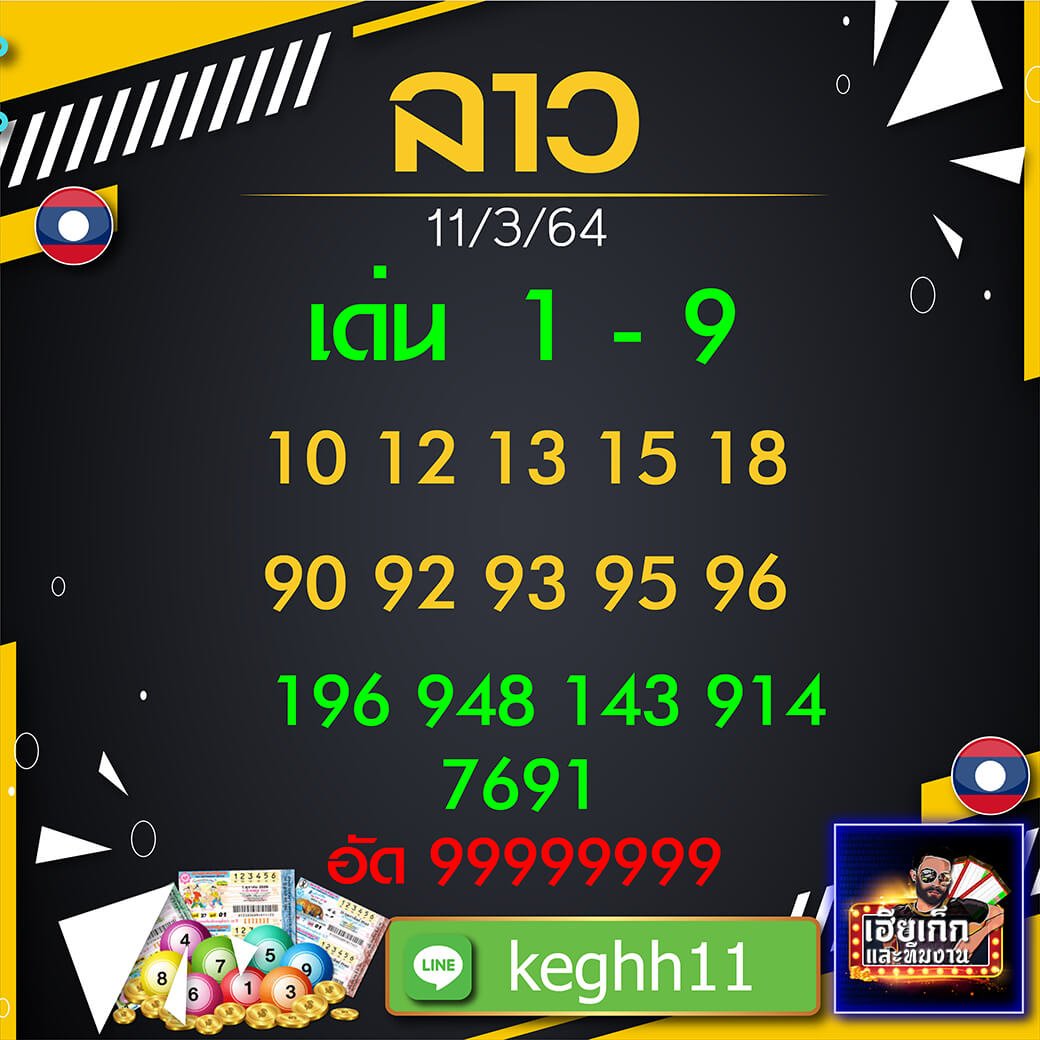 แนวทางหวยลาว เฮียเก็ก งวด 11/03/64