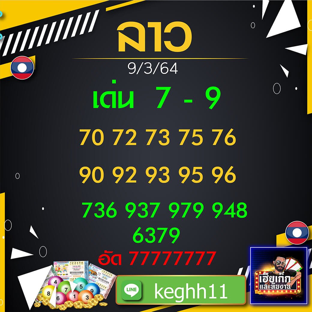 แนวทางหวยลาว เฮียเก็ก งวด 09/03/64