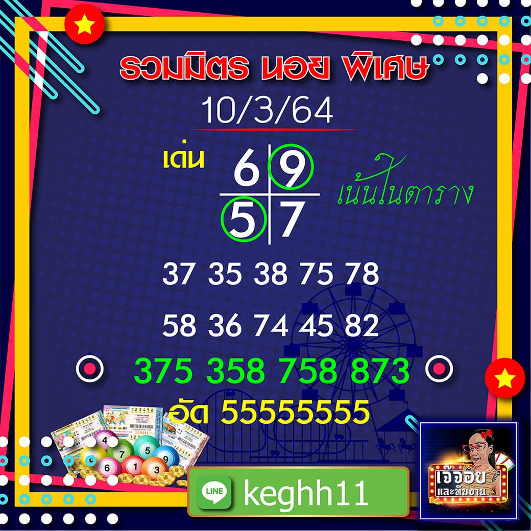 แนวทางหวยฮานอยแม่นๆ เจ๊จอย 10/03/64