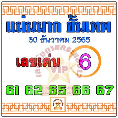 หวยแม่นมากขั้นเทพ หวยงวดนี้ 30/12/65