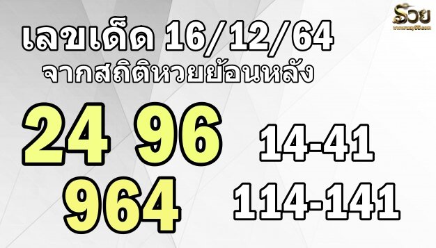 เลขเด็ด16/12/64