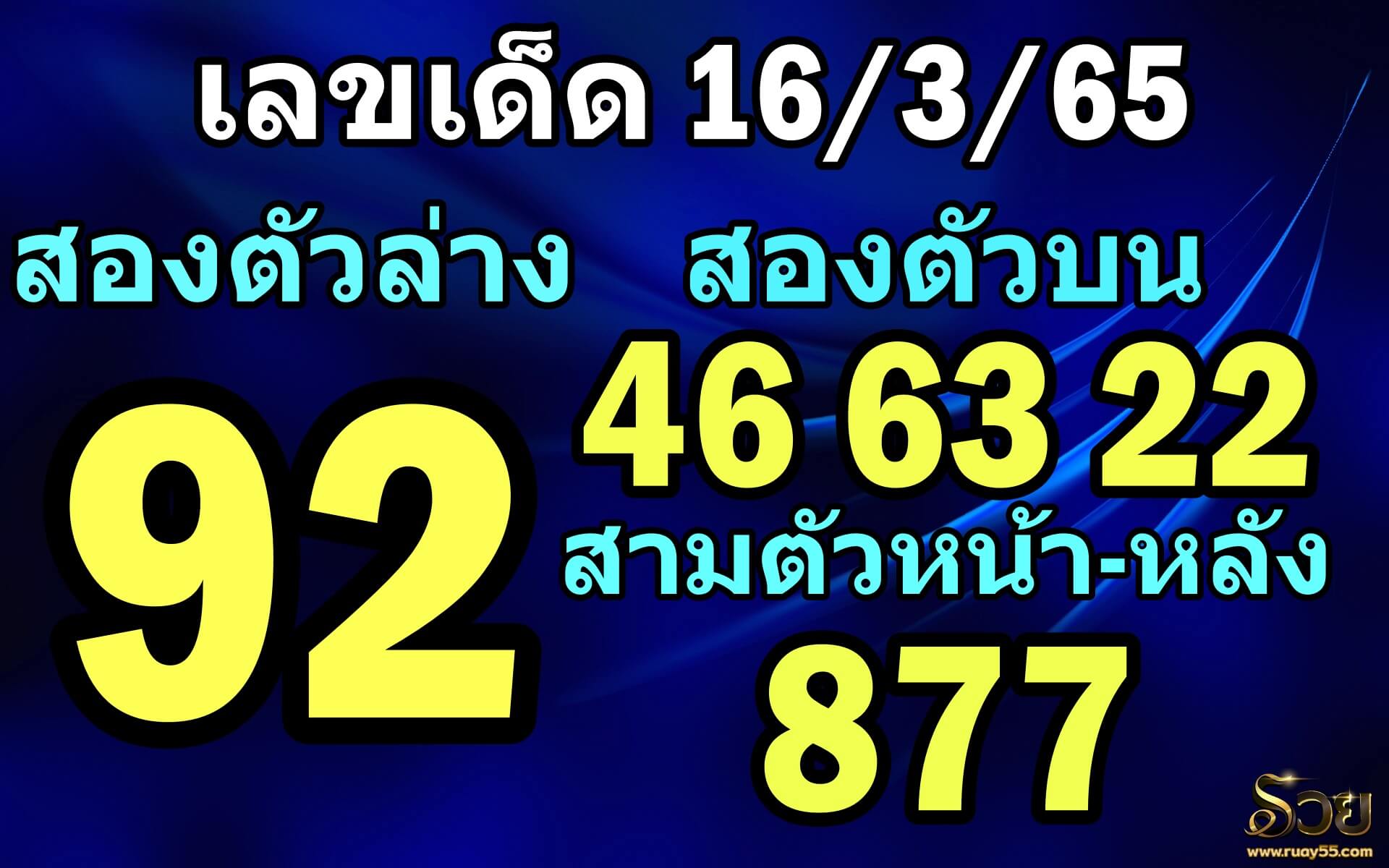 เลขเด็ด16/3/65