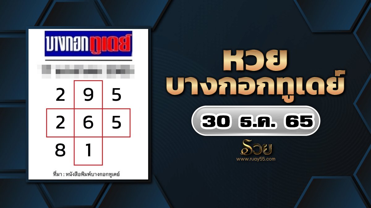 เลขเด็ดบางกอกทูเดย์ 30/12/65