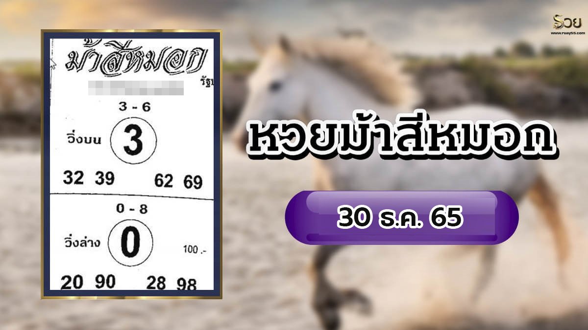 หวยม้าสีหมอก 30/12/65