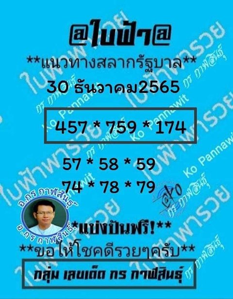 เลขเด็ดบ้านสีฟ้า 28/12/65